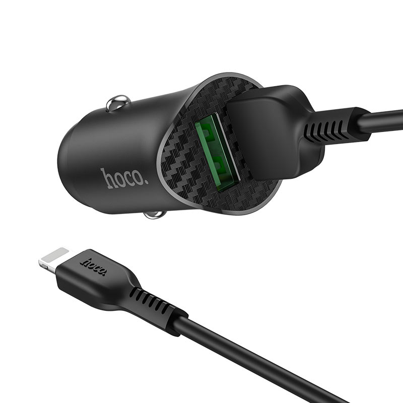 HOCO Car charger “Z39 Farsighted” QC3.0 dual port set with cable HOCO Car charger “Z39 Farsighted” QC3.0 dual port set with cable
